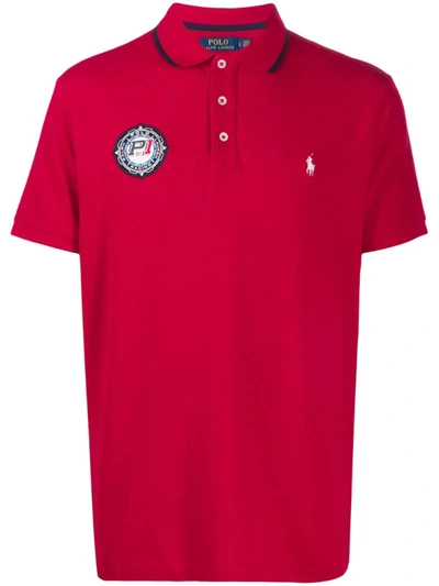 Polo Ralph Lauren Racing-patch Polo Shirt In Red