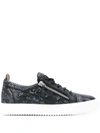 Giuseppe Zanotti Frankie Snakeskin-print Leather Sneakers In Black