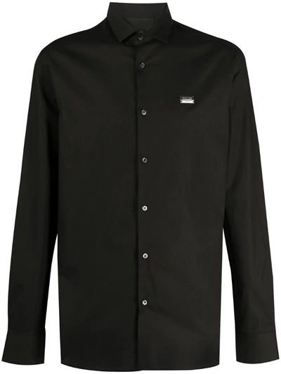 Philipp Plein Gothic Platinum-cut Shirt In Black