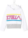 Stella Mccartney Kids' White Organic Cotton Hoodie In Bianco