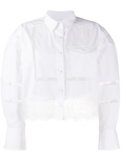 Self-portrait White Cotton Poplin Lace Trim Shirt