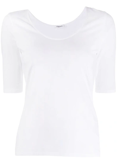 Filippa K Short-sleeve Fitted T-shirt In White