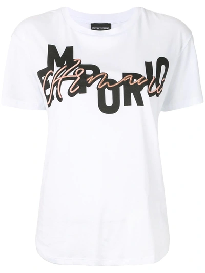 Emporio Armani Logo Print T-shirt In White