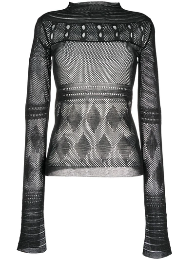 Mrz Long-sleeve Knitted Top In Black