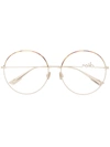 Dior Signature 02 Round-frame Glasses In Gold