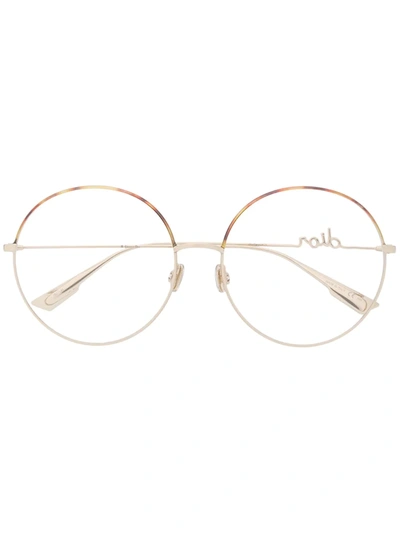 Dior Signature 02 Round-frame Glasses In Gold