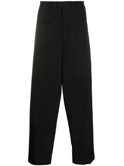 Bottega Veneta Loose-fit Straight Leg Trousers In Black