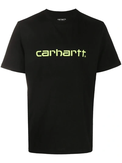 Carhartt Logo Print Short Sleeve T-shirt In Black