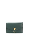 Mulberry Envelope Logo Wallet In Green