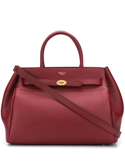 Mulberry Bayswater Logo Tote Bag In Red