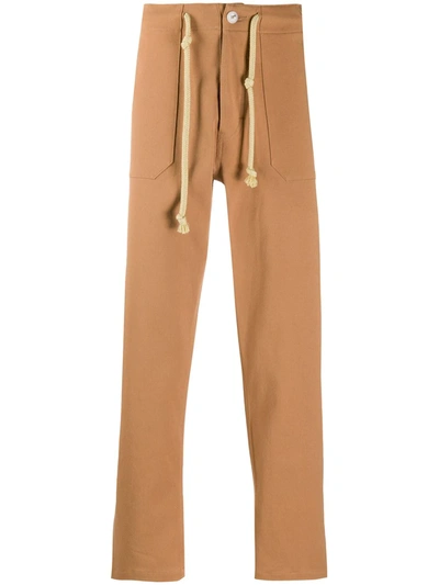 Nanushka Wide-leg Drawstring Detail Trousers In Brown
