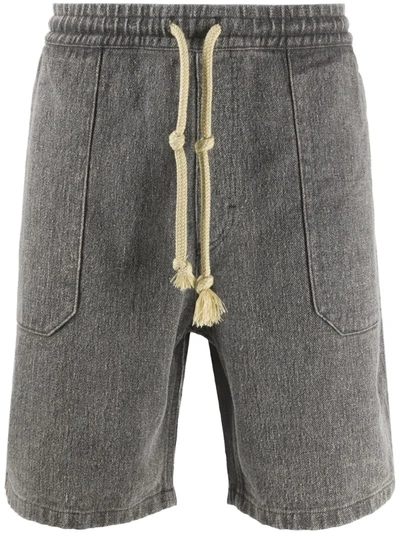 Nanushka Textured Style Drawstring Waist Shorts In Grey