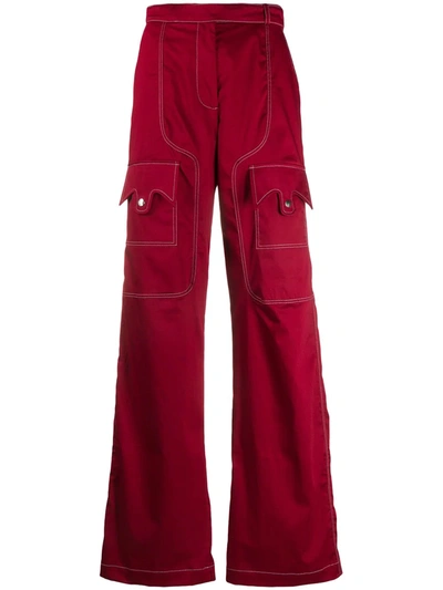 Thebe Magugu Utility Cargo Pants In Red