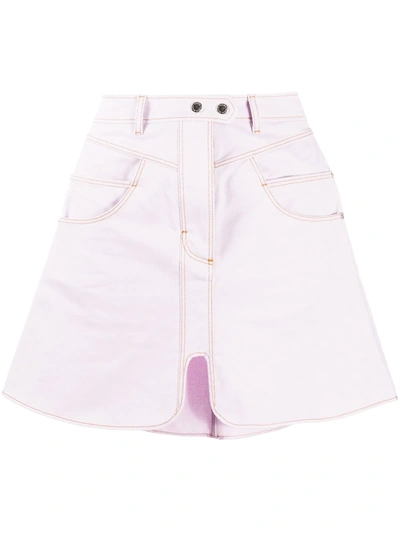 Ellery A-line Denim Skirt In Pink