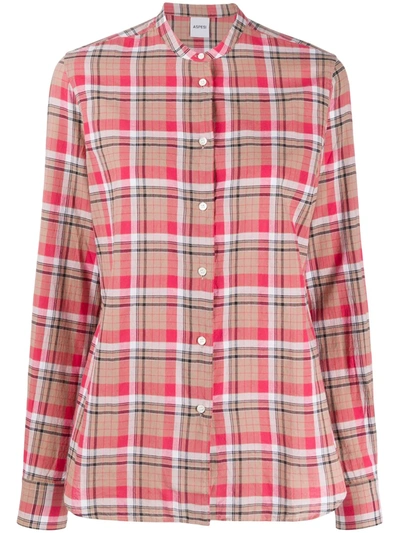Aspesi Checked Long-sleeve Shirt In Red