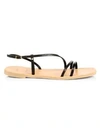 Joie Baja Flat Leather Slingback Sandals In Nero