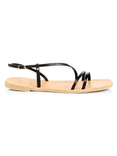 Joie Baja Flat Leather Slingback Sandals In Nero