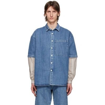 Sunnei Double Over Shirt In Denim | ModeSens