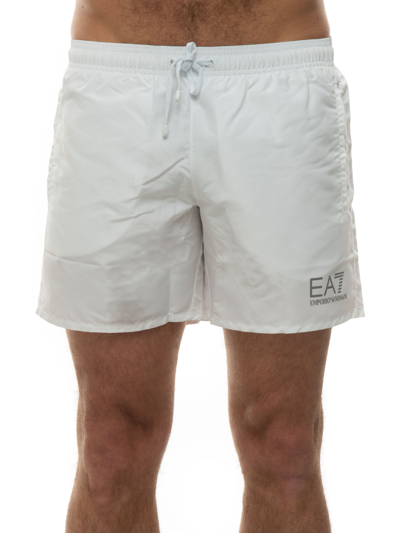 Ea7 Boardshort White Polyester Man