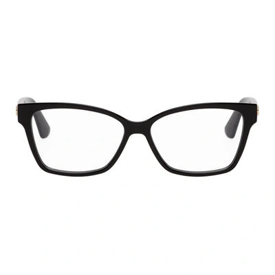 Gucci Black Rectangular Gg Glasses In 001 Black