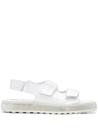 Joshua Sanders Transparent Touch Strap Sandals In White