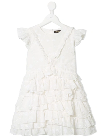 Velveteen Kids' Geena Tiered Ruffle Dress (3-6 Years) In White