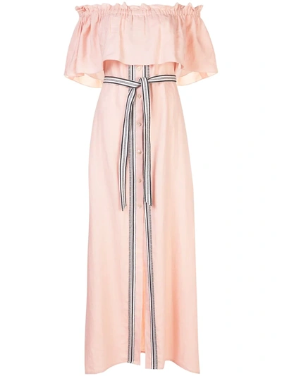 Lemlem Koki Off-shoulder Maxi Dress In Pink