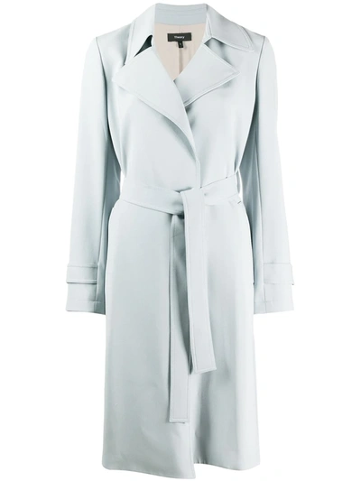 Theory Oaklane Belted Crepe Trench Coat, Theory Belted Crepe Trench Coat