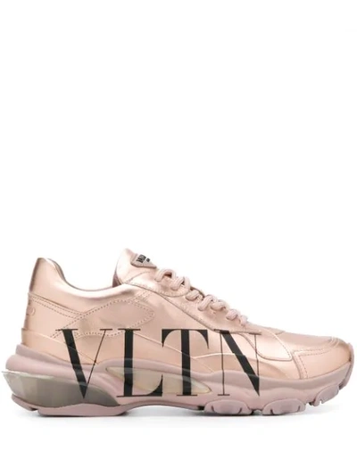 Valentino Garavani Bounce Vltn Sneakers In Pale Pink