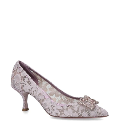 Dolce & Gabbana Lace Bellucci Pumps 60 In Mauve