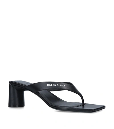 Balenciaga Logo Square Thong Mules 60