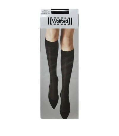 Wolford Knee-high Velvet Deluxe 50 Socks In Black
