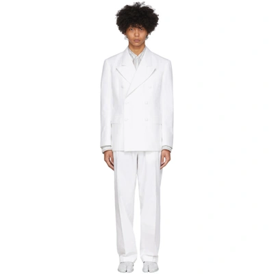 Maison Margiela White Tumbled Canvas Suit In 100 White