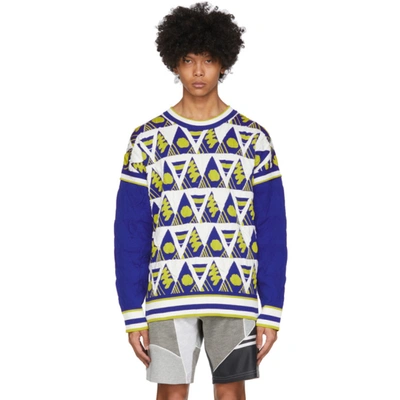 Ahluwalia Multicolor Triangle Knit Sweater In White/multi