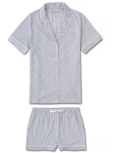 Derek Rose Women's Jersey Shortie Pyjamas Ethan Micro Modal Stretch Silver