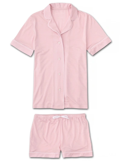 Derek Rose Women's Jersey Shortie Pyjamas Lara Micro Modal Stretch Pink