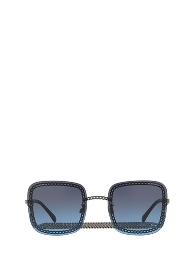 Pre-owned Chanel Square Frame Chain Sunglasses In Multi