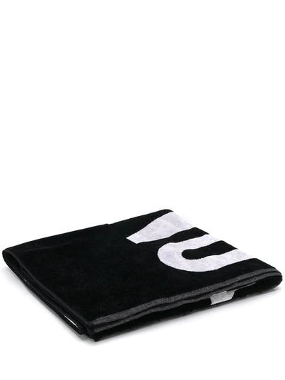 Moschino Logo-print Beach Towel In Black