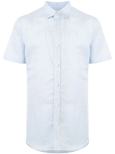 Kent & Curwen Short Sleeve Chest Pocket Shirt In Blue