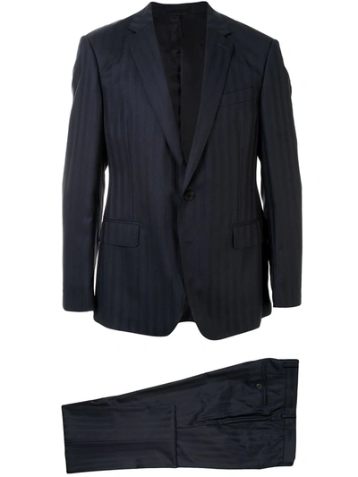 Kent & Curwen Two-piece Striped Suit In Blue