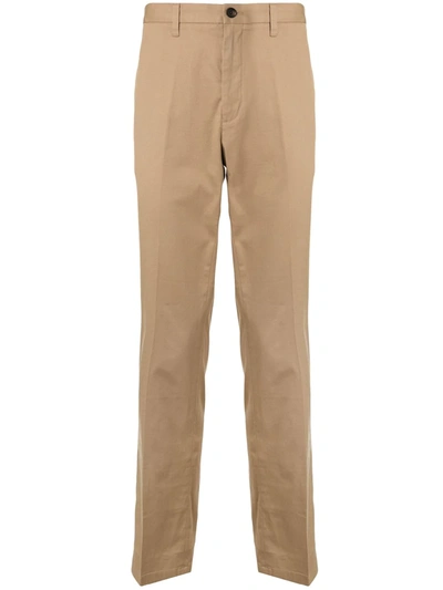 Kent & Curwen High-rise Straight Leg Trousers In Brown