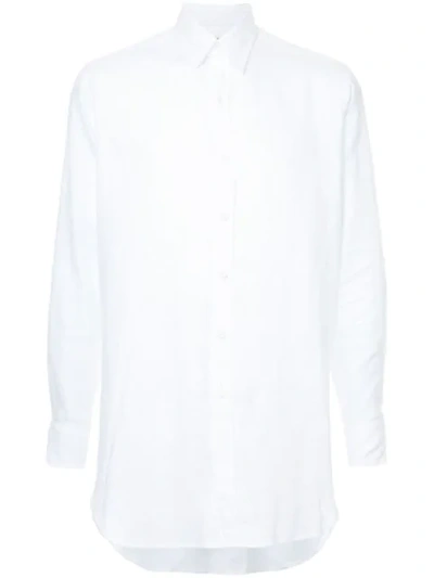 Kent & Curwen Longline Point-collar Shirt In White