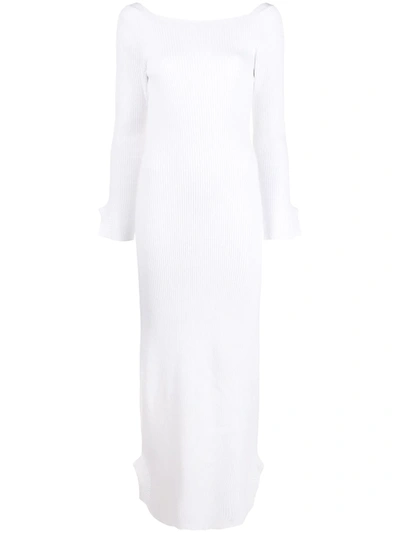 Each X Other Ribbed-knit Maxi Dress In White