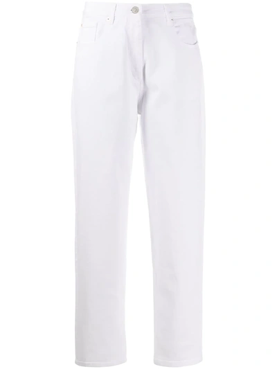 Barbara Bui Mid Rise Straight Jeans In White