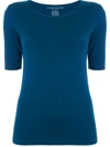 Majestic Elbow-sleeve Scoop-neck T-shirt In Blue