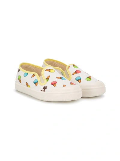 Pèpè Kids' Ice Cream Low-top Sneakers In White