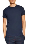 Topman Skinny Fit Roller T-shirt In Navy Blue