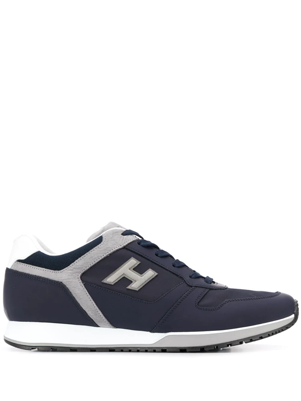 Hogan H321 Sneaker In Blue And Gray Leather | ModeSens