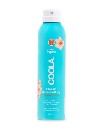 Coola Classic Body Organic Sunscreen Spray Spf 30 - Tropical Coconut 6 Oz. In No Color