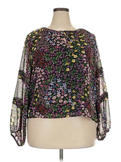 Pre-owned 1.state 3/4 Sleeve Blouse In Purple